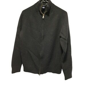 Mens GAP Full Zip Knit Cardigan Sweater High‎ Neck Dark Gray